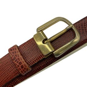 Vintage Yves Saint Laurent Lizard  Leather Belt Size 36-90